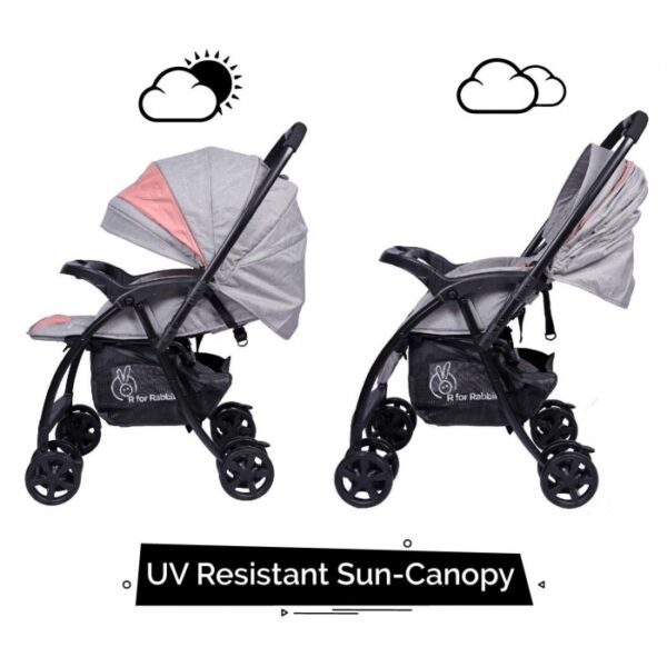 R For Rabbit – Sugar Pop Stroller (Pink Grey) - Image 4