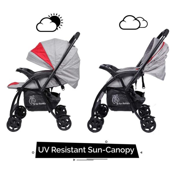R For Rabbit – Sugar Pop Stroller (Red Grey) - Image 4