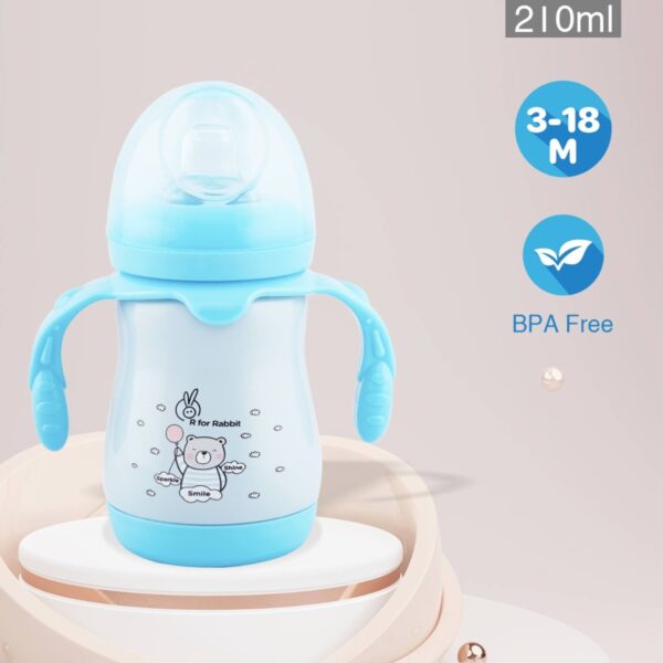 R For Rabbit – Steebo Teddy SS Feeding Bottle 210 ML (Blue) - Image 4