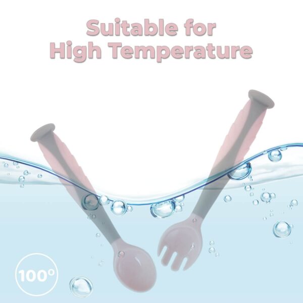 R For Rabbit – Safe Feed Flexi Spoon Set (Pink Grey) - Image 4