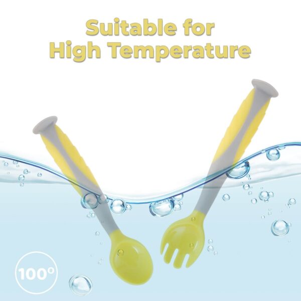 R For Rabbit – Safe Feed Flexi Spoon Set  (Yellow Grey) - Image 4