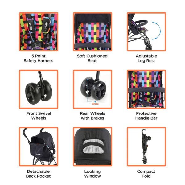 Tutti Frutti Baby Stroller Buggy (Black) - Image 4