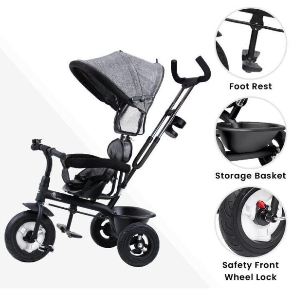 R For Rabbit – Tiny Toes Sportz Tricycle (Grey) - Image 5