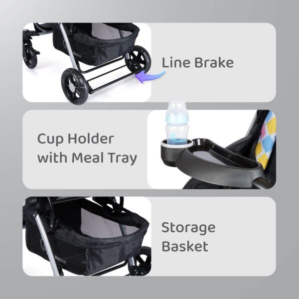 R For Rabbit – Chocolate Ride Stroller (Black Multi) - Image 5