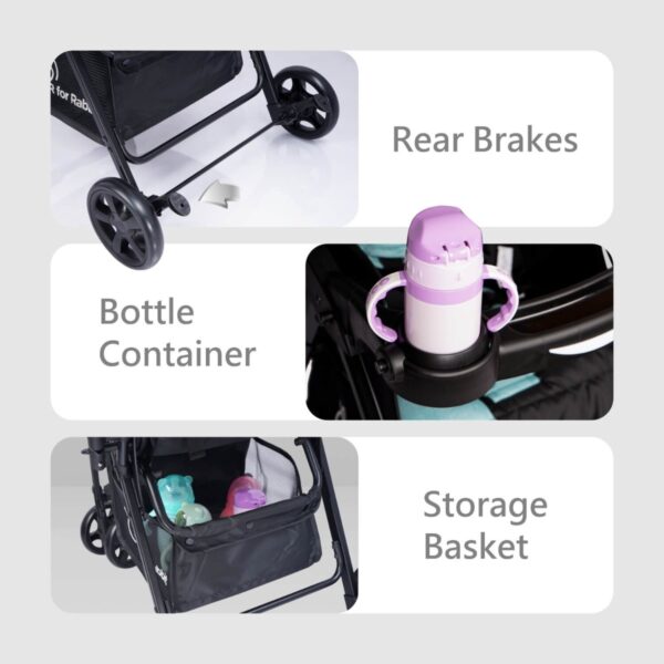 R For Rabbit –Cutie Pie Stroller (Black Grey) - Image 5