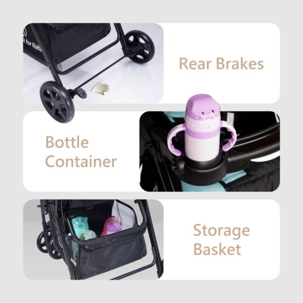 R For Rabbit –Cutie Pie Stroller  (Coffee Black) - Image 5