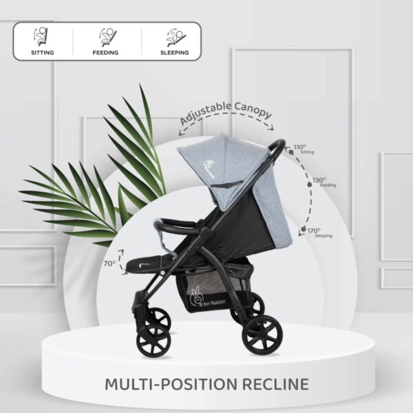 R For Rabbit – Falcon Flight Stroller (Grey Black) - Image 5