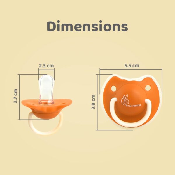 R For Rabbit – Tusky Pacifier Size M (Orange) - Image 5