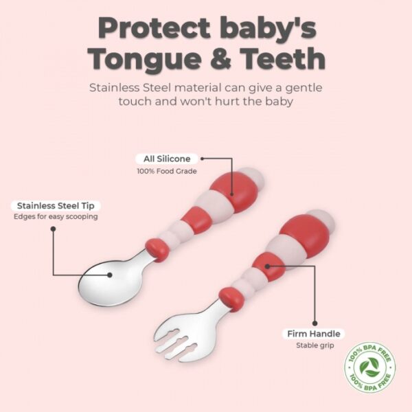 R For Rabbit – Safe Feed Stainless Steel Spoon (Pink) - Image 5