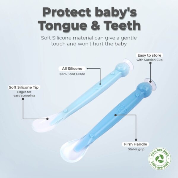 R For Rabbit – Safe Feed Silicon Spoon (Lake Blue-Blue) - Image 5