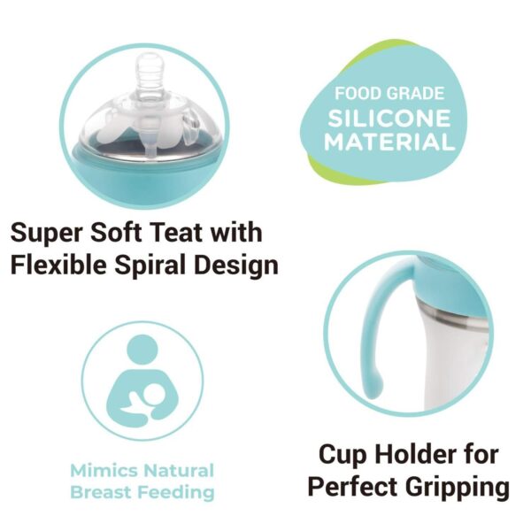 R For Rabbit – First Feed Silicon 160 ml Silicon Feeding Bottle (Blue) - Image 5