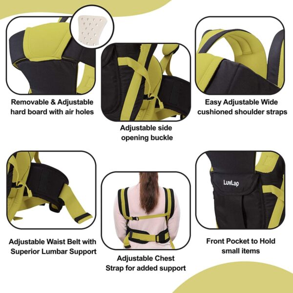 Elegant Baby carrier (Black/Green) - Image 5