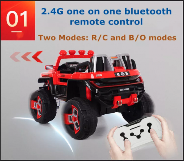 BDQ1200 Battery Operated 2 seater Safe Jumbo Hummer jeep for kids (Red) - Image 3