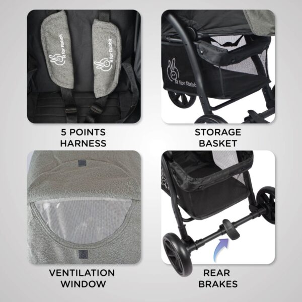 R For Rabbit – Falcon Flight Stroller (Olive Green Black) - Image 6