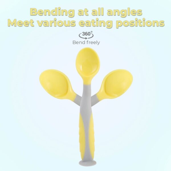 R For Rabbit – Safe Feed Flexi Spoon Set  (Yellow Grey) - Image 6