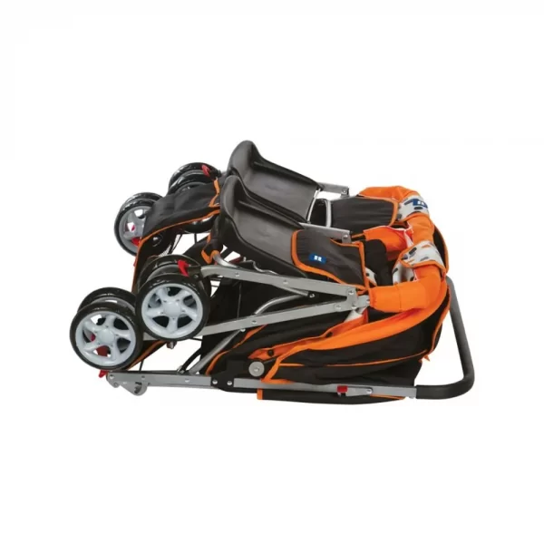 Mee Mee Comfortable Twin Baby Pram With 3 Seating Position (orange printed) - Image 5