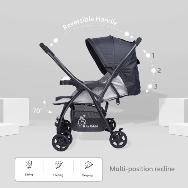 R For Rabbit –Cutie Pie Stroller (Black Grey) - Image 7