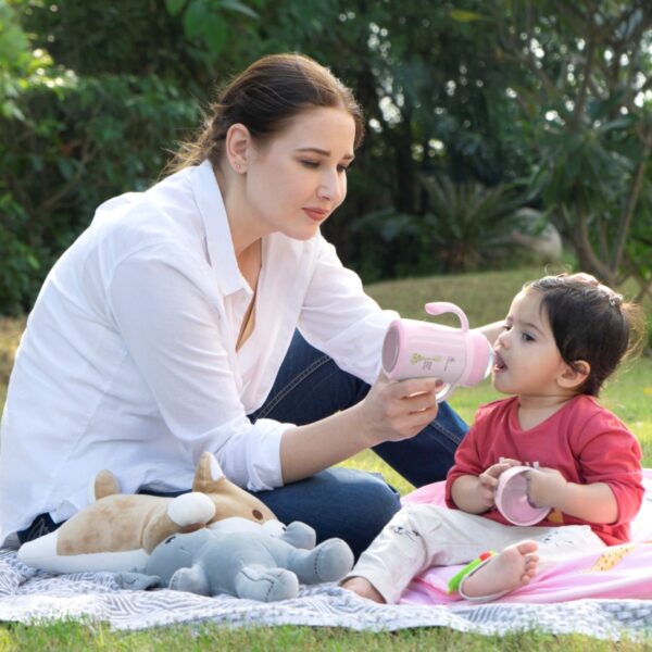 R For Rabbit –  Steebo Giffy SS Feeding Bottle 300 ML  (Pink) - Image 2