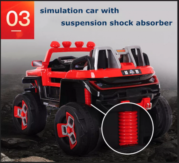 BDQ1200 Battery Operated 2 seater Safe Jumbo Hummer jeep for kids (Red) - Image 4