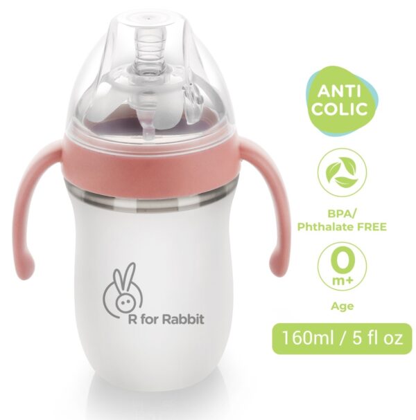 R For Rabbit – First Feed Silicon 160 ml Silicon Feeding Bottle(Pink) - Image 8