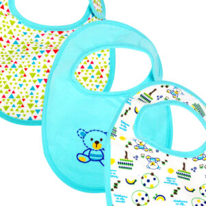 Mee Mee Absorbent Weaning Bibs (Blue, Pack Of 3)