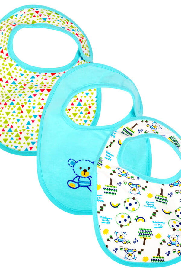 Mee Mee Absorbent Weaning Bibs (Blue, Pack Of 3)
