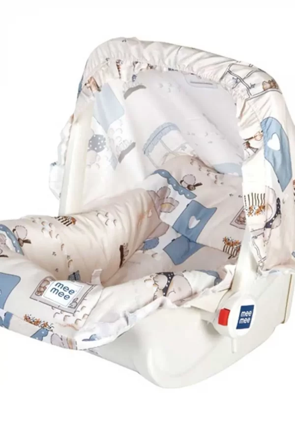 Mee Mee 5 In 1 Baby Cozy Carry Cot Cum Rocker (white printed)