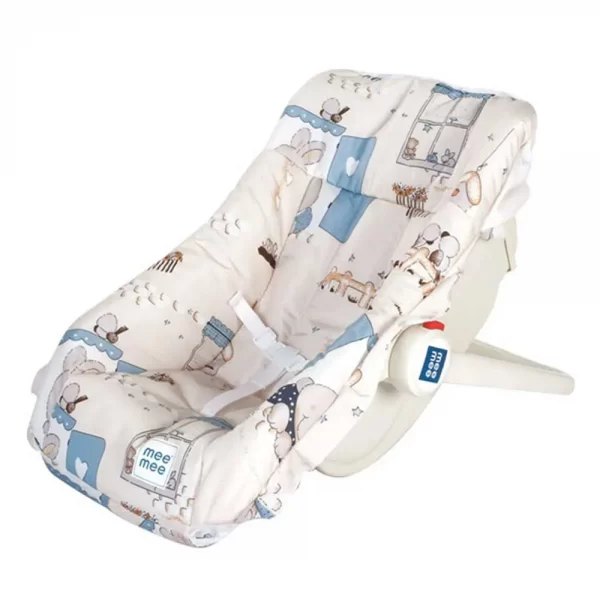 Mee Mee 5 In 1 Baby Cozy Carry Cot Cum Rocker (white printed) - Image 5