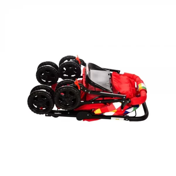 Mee Mee Premium Baby Pram With Rocker Function Rotating Wheels & Adjustable Seat  (red) - Image 6