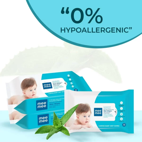 Mee Mee Caring Baby Wet Wipes With Aloe Vera (72 Pcs) - Image 3