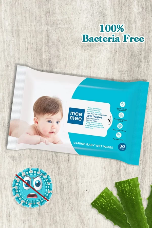 Mee Mee Caring Baby Wet Wipes With Aloe Vera - Image 5