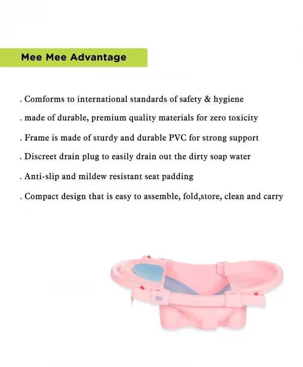 Pink Foldable And Spacious Baby Bath Tub - Image 8