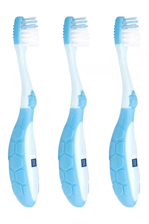 Mee Mee Easy Grip Baby Toothbrush (Blue, Pack Of 3)