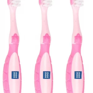 Mee Mee Easy Grip Baby Toothbrush (Pink, Pack Of 3)