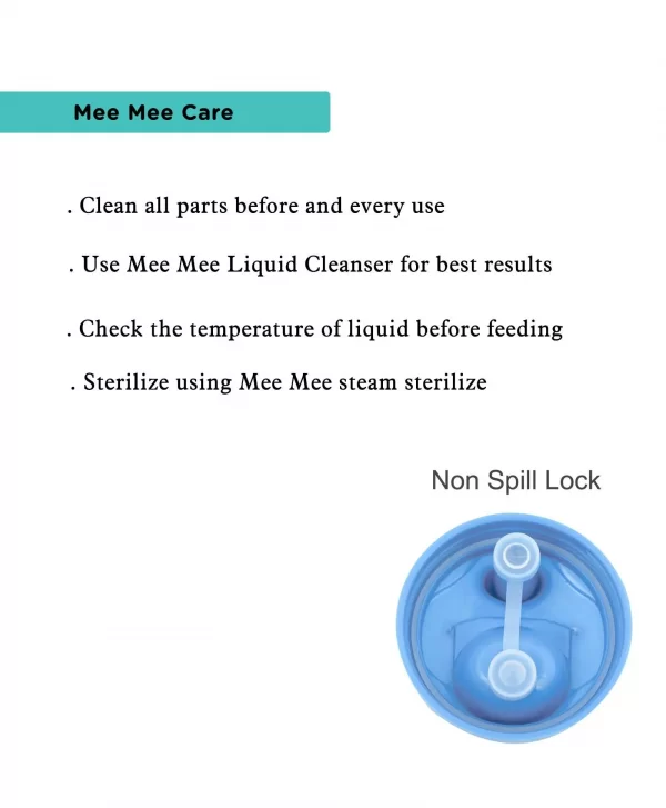Mee Mee No-Spill Sipper Cup with Double Handle (Blue) - Image 5