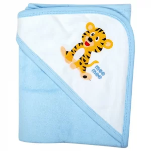 Mee Mee Soft Absorbent Baby Towel With Hood (Blue)