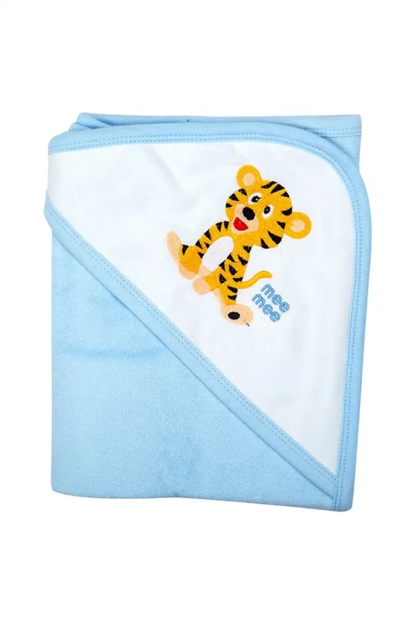 Mee Mee Soft Absorbent Baby Towel With Hood (Blue)