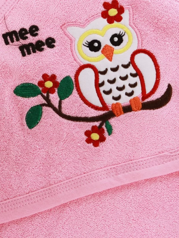 Mee Mee Soft Absorbent Baby Towel With Hood (Pink) - Image 4