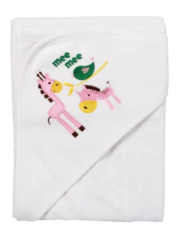 Mee Mee Soft Absorbent Baby Towel With Hood (White) - Image 2