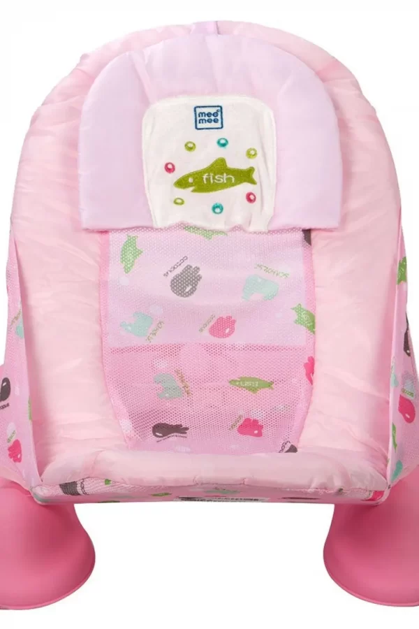 Mee Mee New Born Spacious Baby Bather Bath Chair |Foldable |2 Position Adjustable Chair - Pink