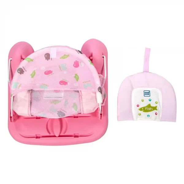 Mee Mee New Born Spacious Baby Bather Bath Chair |Foldable |2 Position Adjustable Chair - Pink - Image 6