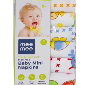 Mee Mee Baby Mini Napkins (Assorted, 6 Pieces)