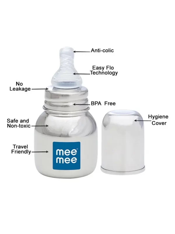 Mee Mee Premium Steel Feeding Bottle (120 Ml) - Image 3