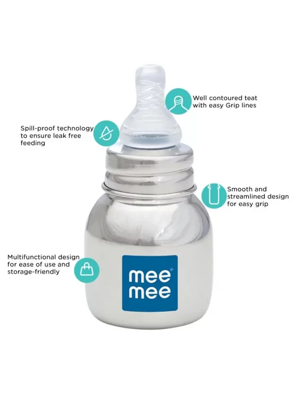Mee Mee Premium Steel Feeding Bottle (120 Ml) - Image 4