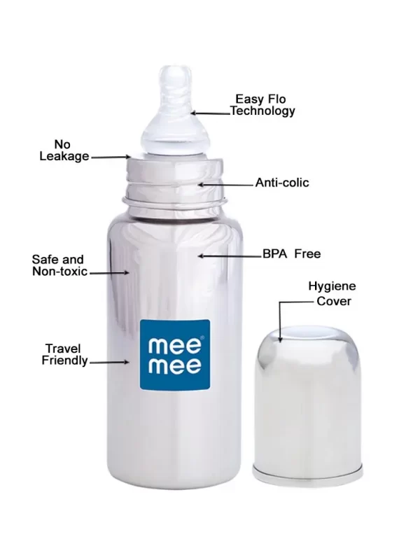 Mee Mee Premium Steel Feeding Bottle (240 Ml) - Image 3