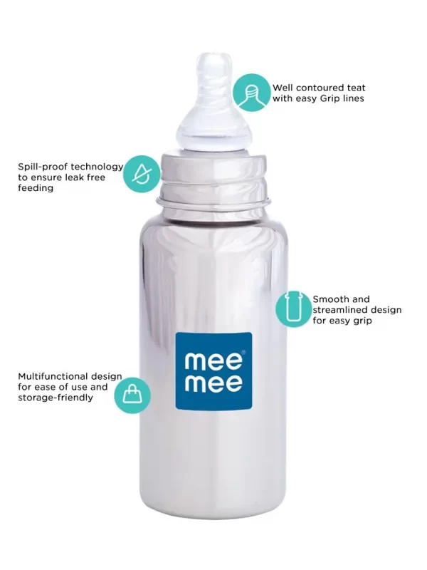 Mee Mee Premium Steel Feeding Bottle (240 Ml) - Image 4