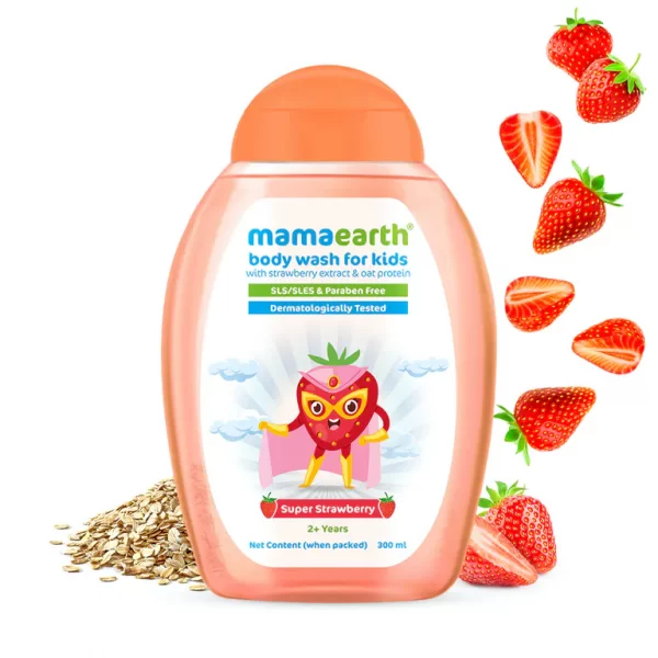 Super Strawberry Body Wash for Kids with Strawberry and Oat Protein - 300 ml - Image 2