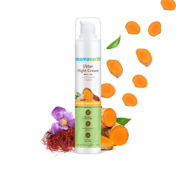 Ubtan Night Cream with Turmeric and Saffron for Skin Brightening – 50 g - Image 3