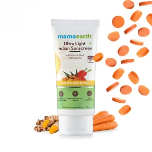 Ultra Light Indian Sunscreen with Carrot Seed, Turmeric and SPF 50 PA - 80ml