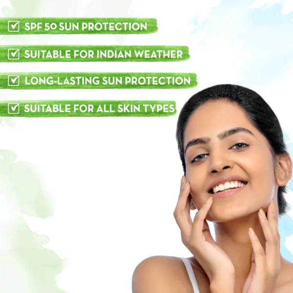 Ultra Light Indian Sunscreen with Carrot Seed, Turmeric and SPF 50 PA - 80ml - Image 2